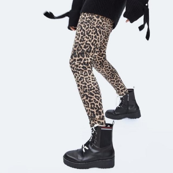 animal print leggings zara